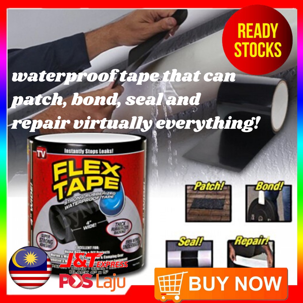 🌟ready Stock🌟waterproof Flex Tape 4 X 5 Flexible Sealing Adhesive Tape Patch Bond Seal And 