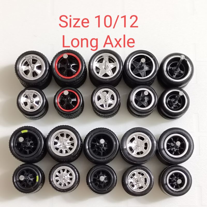 1/64 Tayar Getah Rim Rubber Wheels 10mm/12mm Ori Wheels Hot Wheels MBX ...