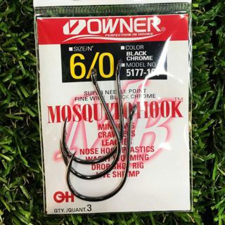  Owner Unisex's Mosquito 5177 Bait Hook, Black Chrome, 5/0 3pcs  : Sports & Outdoors