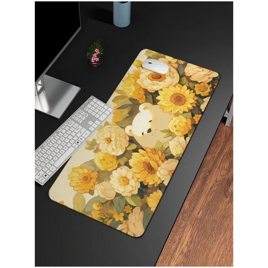 Desk Mat Aesthetic, Cute Animals Mouse Pad, Cute Kawaii Bear Desk mat ...