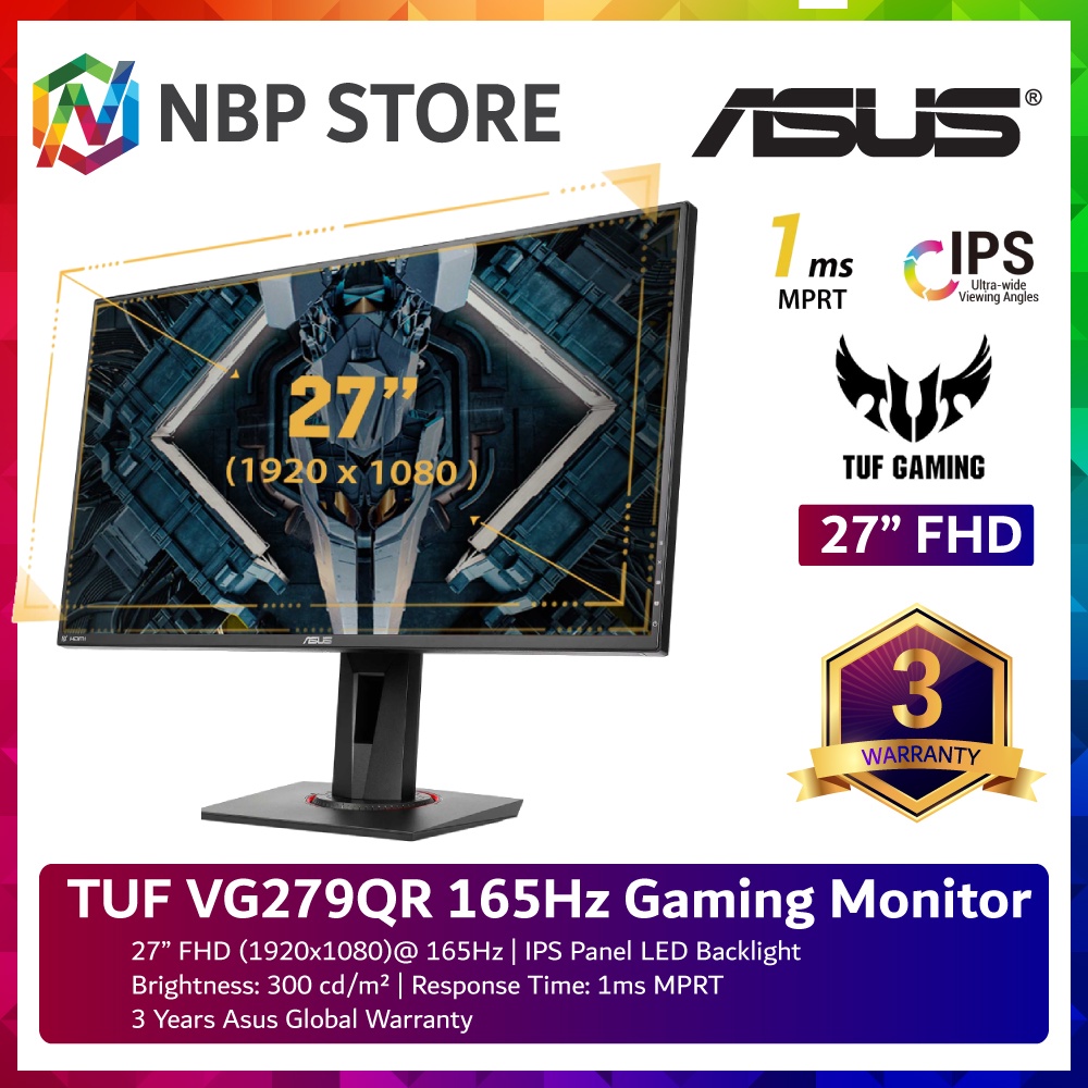 ASUS TUF VG279QR 27" FHD 165Hz FreeSync Gaming Monitor | Shopee Malaysia