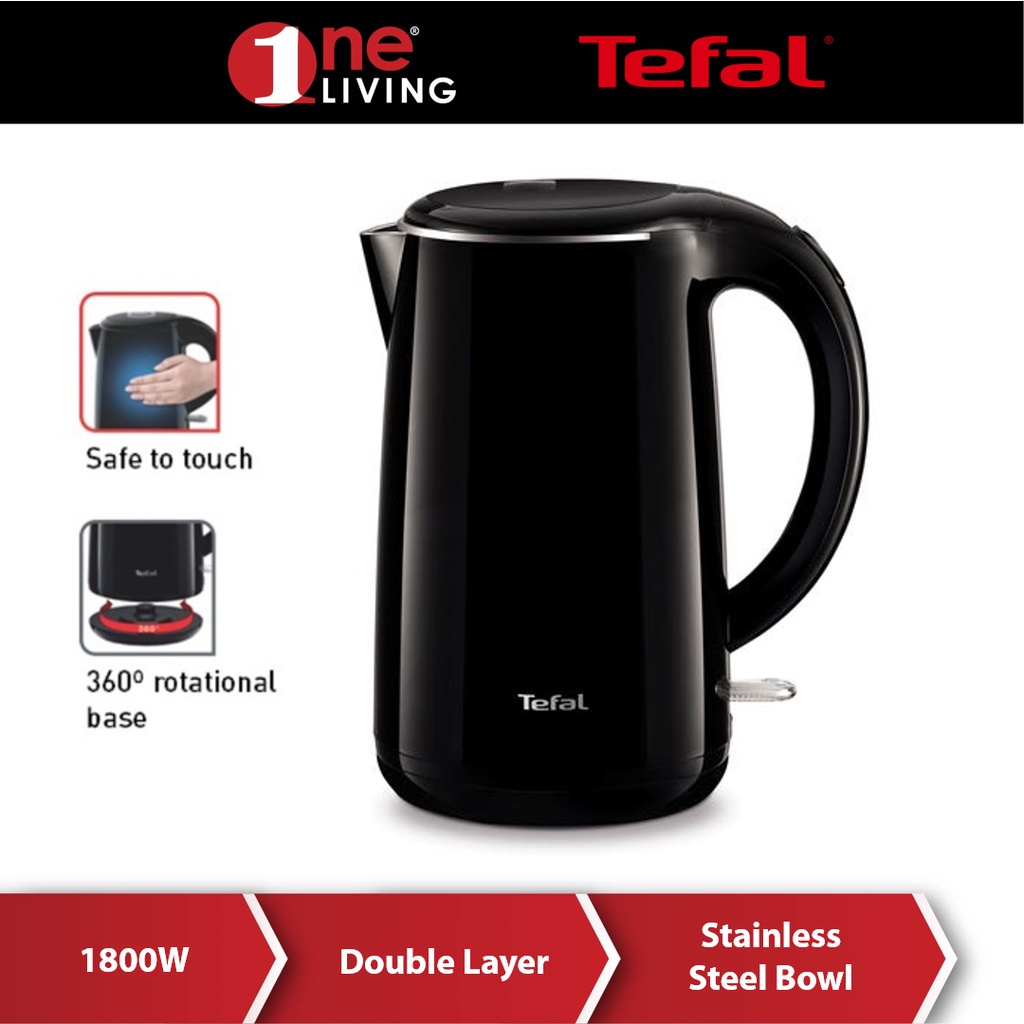 Tefal Safe Tea Jug Kettle Black (1.7L) KO2608 Shopee Malaysia