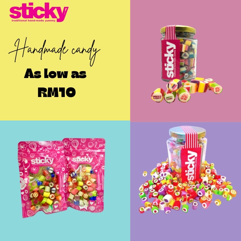 Sticky Candy Mix Rock Gula Gula Viral Sweet Fruits Flavours Handmade Set T Happy Birthday 6945