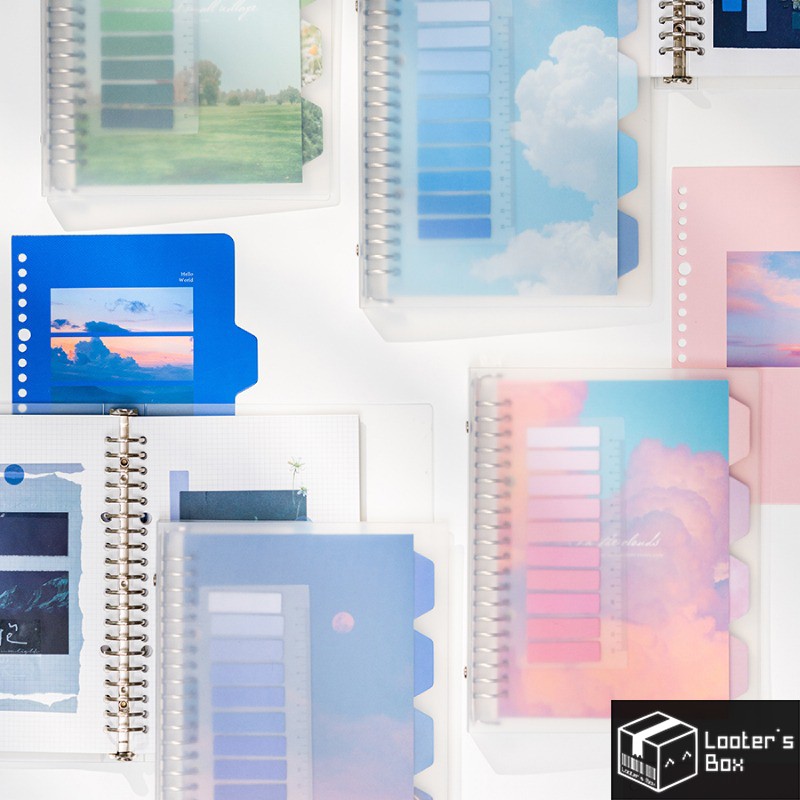 A5 Aesthetic Scenery 20-Hole Refillable Spiral Ring Notebook Set with ...