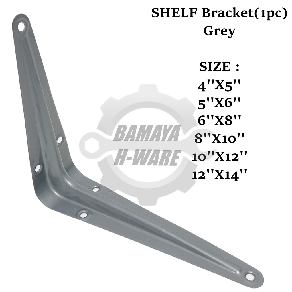 Grey Shelf Bracket (1pc). Triangle Bracket. Wall Shelves Bracket. L Bracket. Rak Dinding Besi