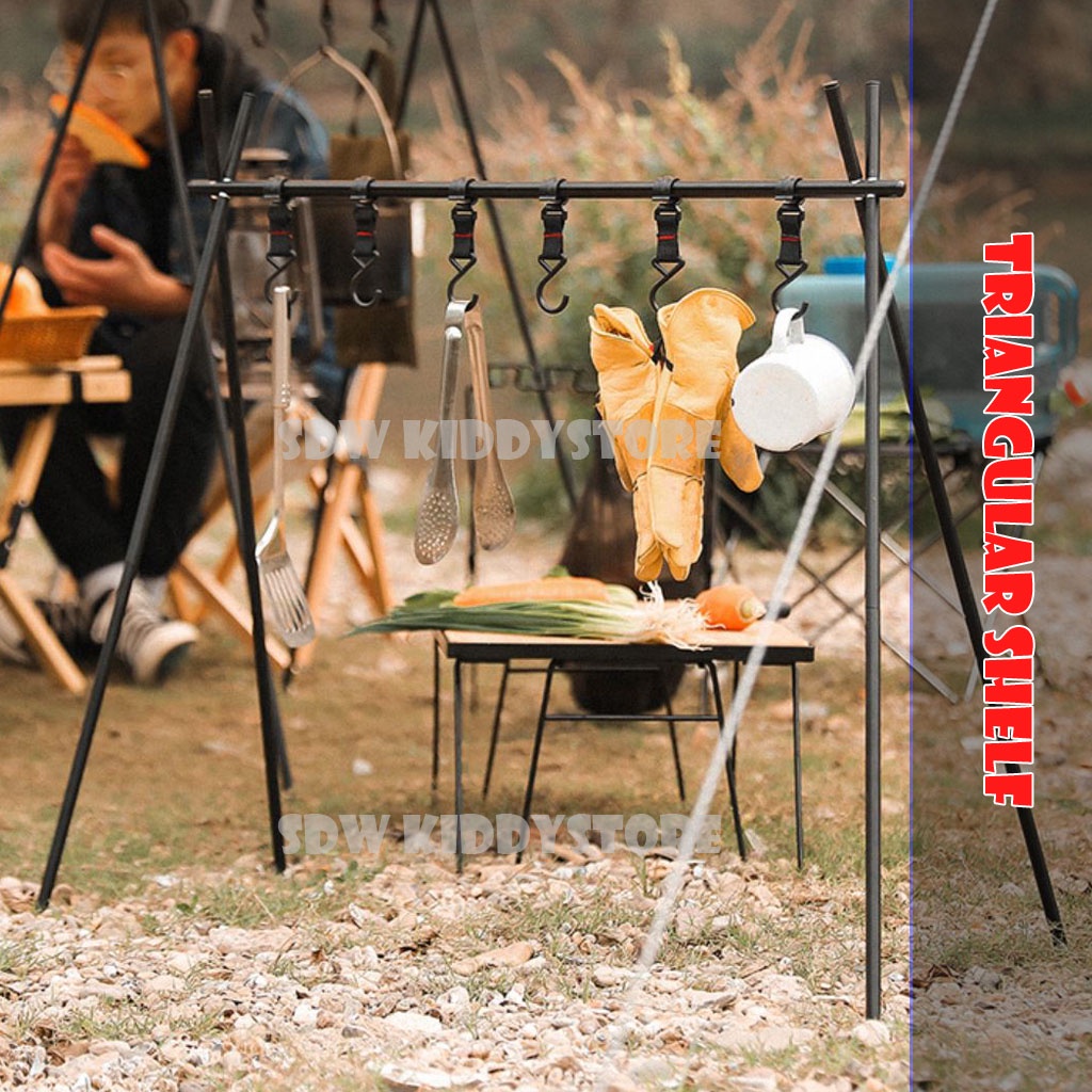 Outdoor Camping Hanger Rack Aluminum Alloy Cookware Hanging Rack Picnic ...