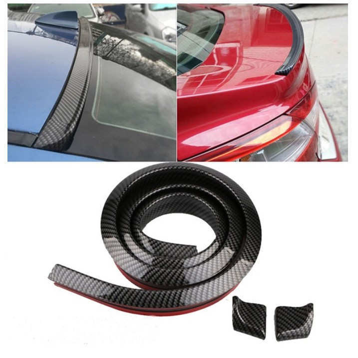 Samurai Rear Spoiler Carbon Print Car Rubber Strip (With 2 Edge