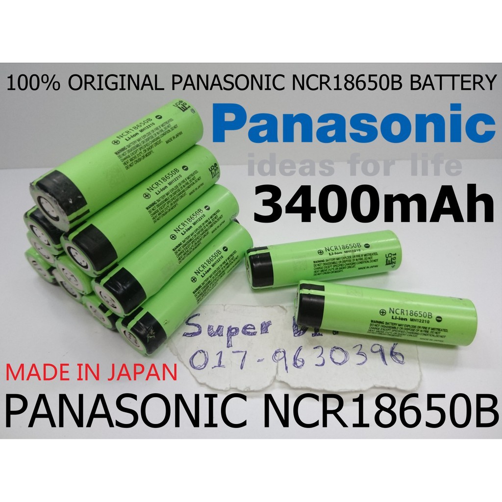 Panasonic NCR18650B 3.7V 3400mAh Li-ion Rechargeable LED Flash ...