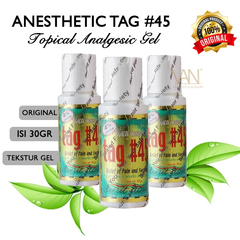 Anesthesia TAG 45 Original Made in USA Topical Analgesic Gel Numbing