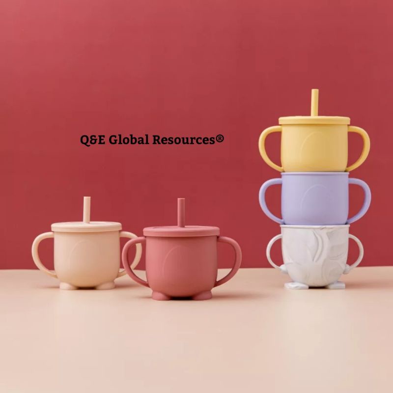 [READY STOCK MALAYSIA] BPA Free Baby Silicone Sippy Straw Cup Baby Drinking Cup Baby Led