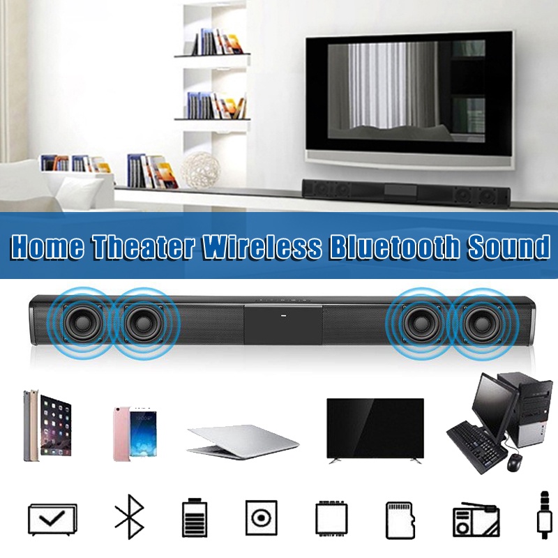 Bluetooth Speaker Long Strip TV Computer Soundbar Echo Wall Home ...
