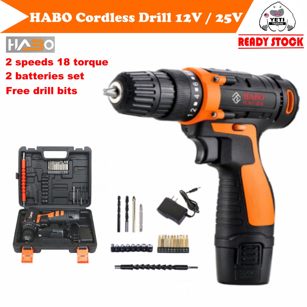 HABO CordlessDrill 12V 25V Hand Drill Impact Drill Screw driver