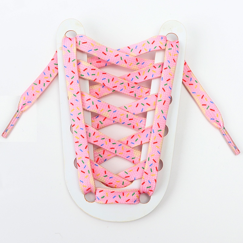 Flat Shoelaces for Sneakers Tennis Shoe Laces Rainbow High Shoelace Printing Pattern Women Man