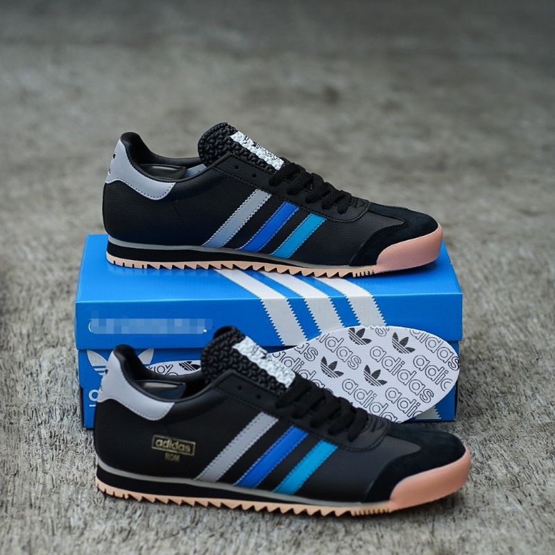 ADIDAS ROM BLACK BLUE TOSCA Shopee Malaysia