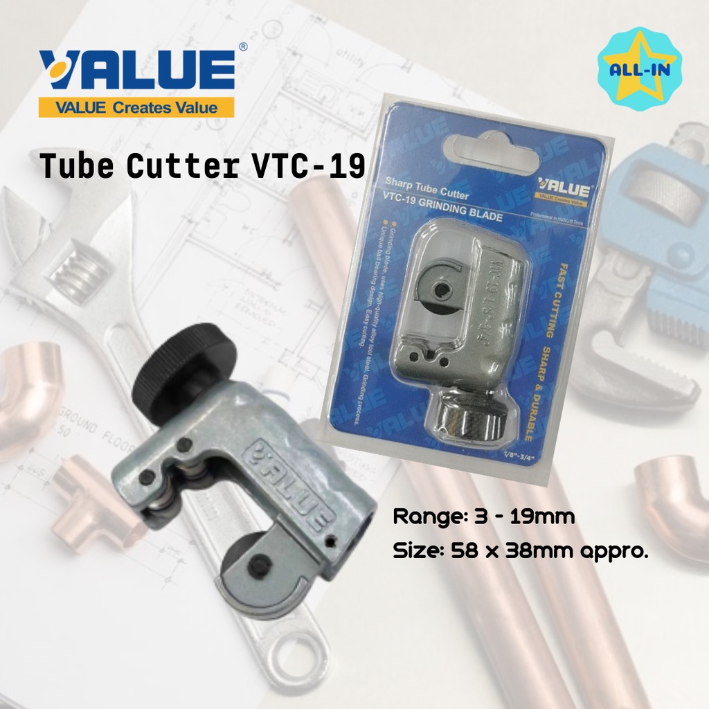 Value Mini Tube Cutter VTC19, 1/8" 3/4" (3 19mm) Shopee Malaysia