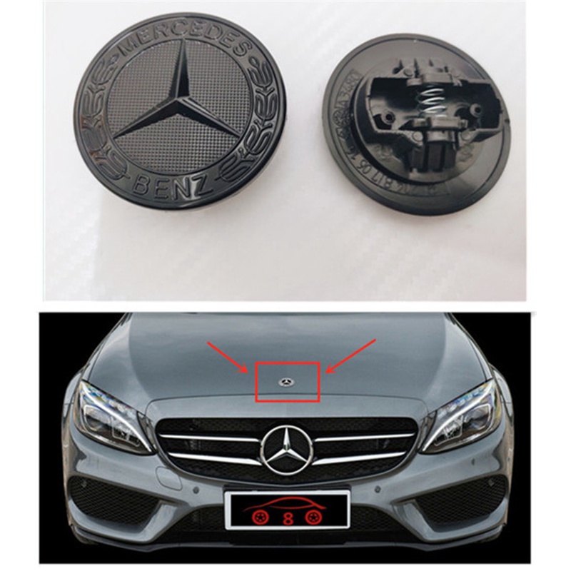 Mercedes Benz Front Hood Flat Bonnet Logo(Badge/Emblem) 57mm (PIANO ...