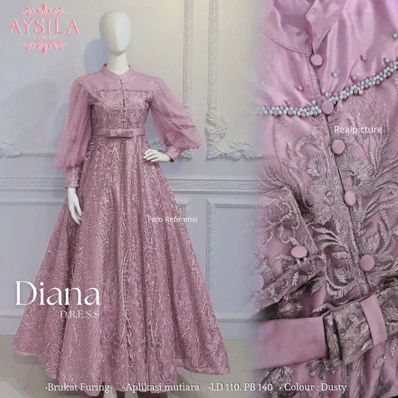 Diana Invitation DRESS - Luxury MUSLIMAH DRESS - MUSLIMAH Party DRESS ...