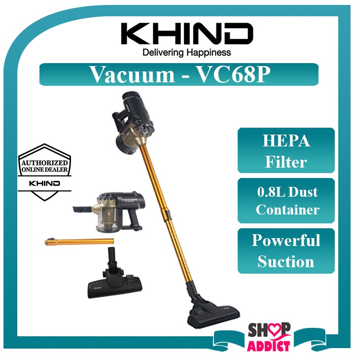 KHIND VC68P Overheat Safety Protection Vacuum Cleaner 600W with HEPA