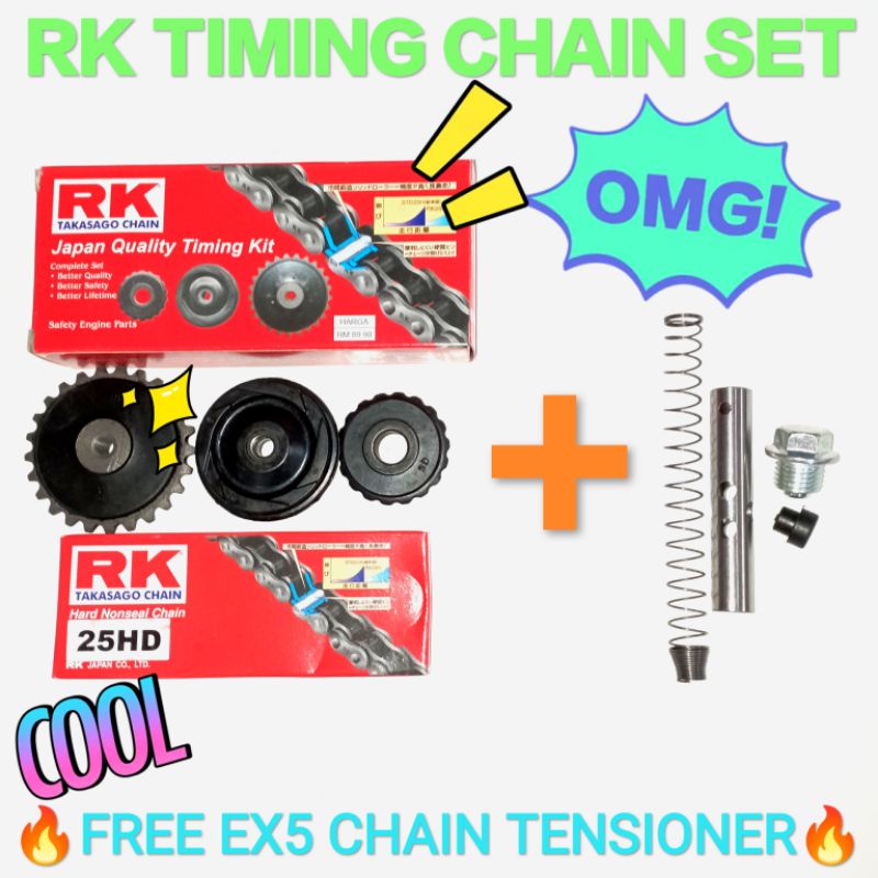 RK TIMING CHAIN SET 🔥FREE EX5 CHAIN TENSIONER🔥 EX5 HIGH POWER 84L/EX5 ...