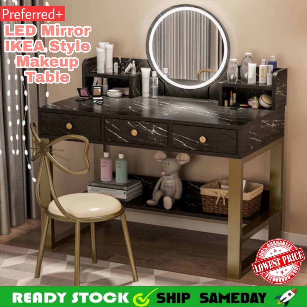 IKEA STYLE Dressing Makeup Table LED Mirror Modern Dressing Cosmetic ...