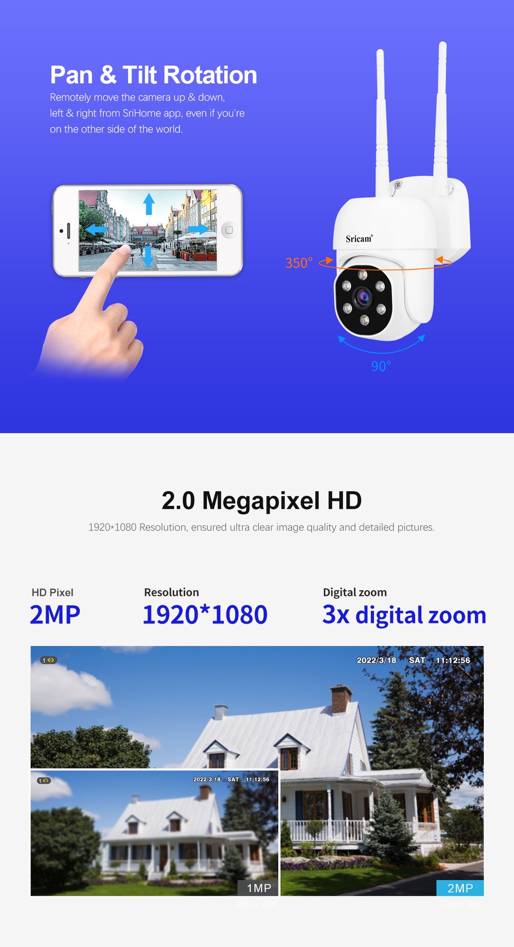Mini Compact Wifi CCTV Camera SriHome SP030 1080P FHD Video Recorder ...