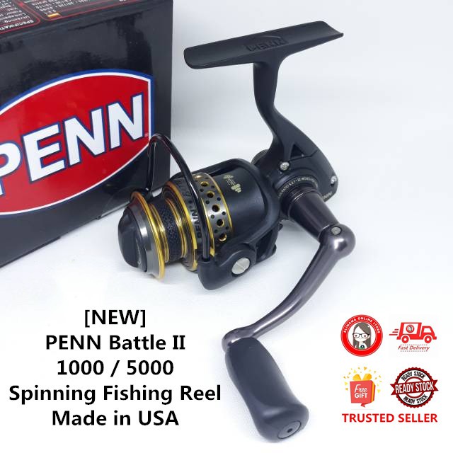 NEW] PENN Battle II 1000 / 5000 Spinning Fishing Reel Made in USA