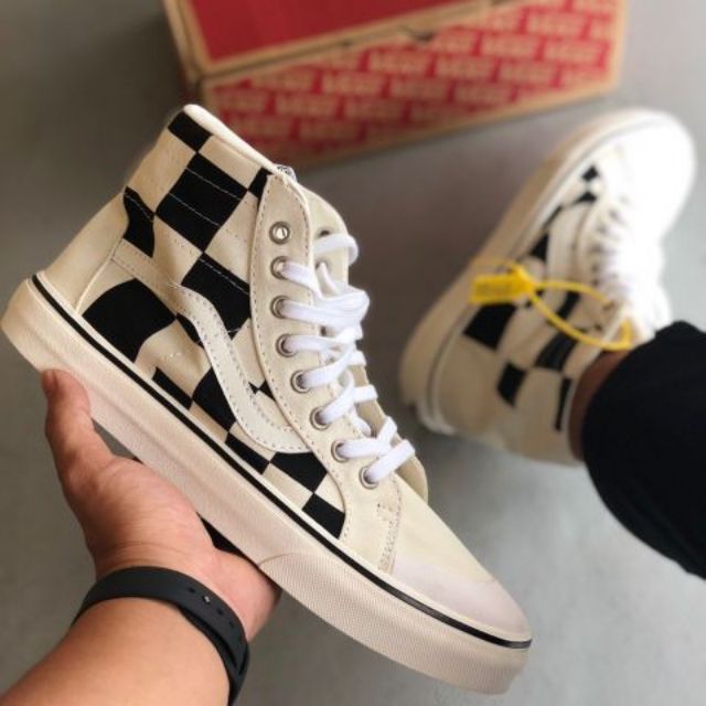 Vans high cut checkerboard sales