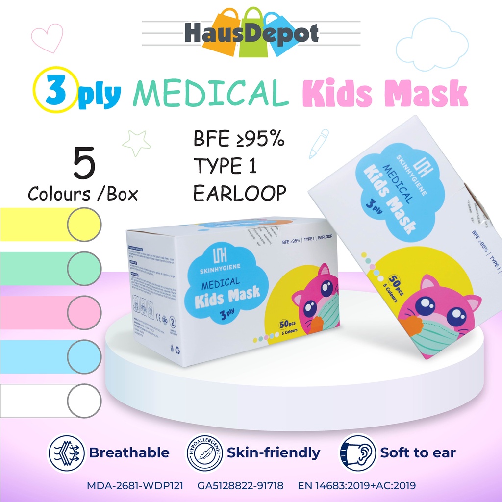 Kids Medical Mask 5 Color/ 3ply Kids Face Mask Medical Grade Top