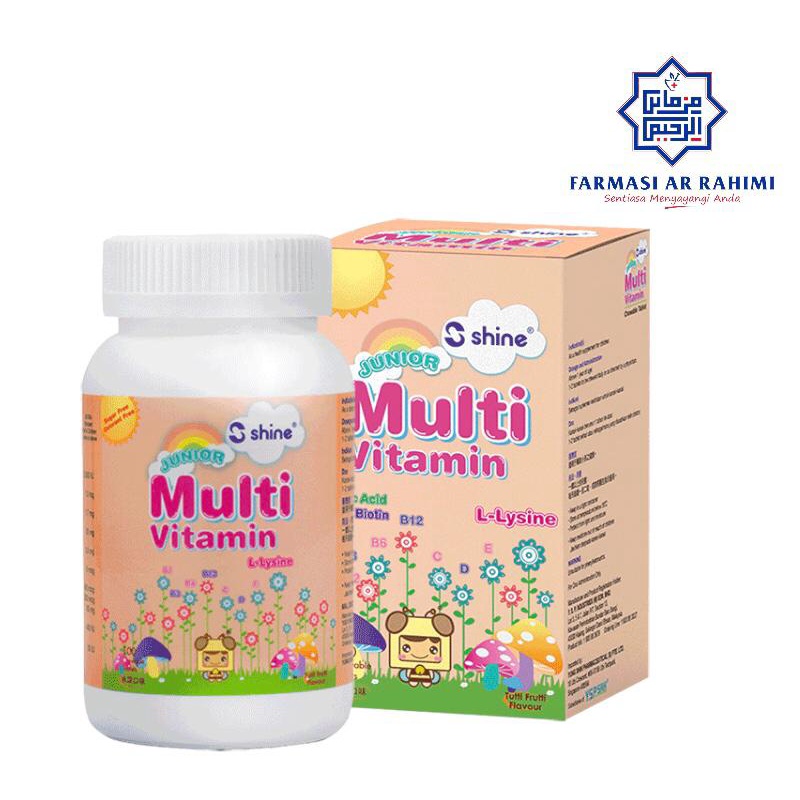 SHINE JUNIOR MULTIVITAMIN WITH LLYSINE CHEWABLE 100 TABLET Shopee