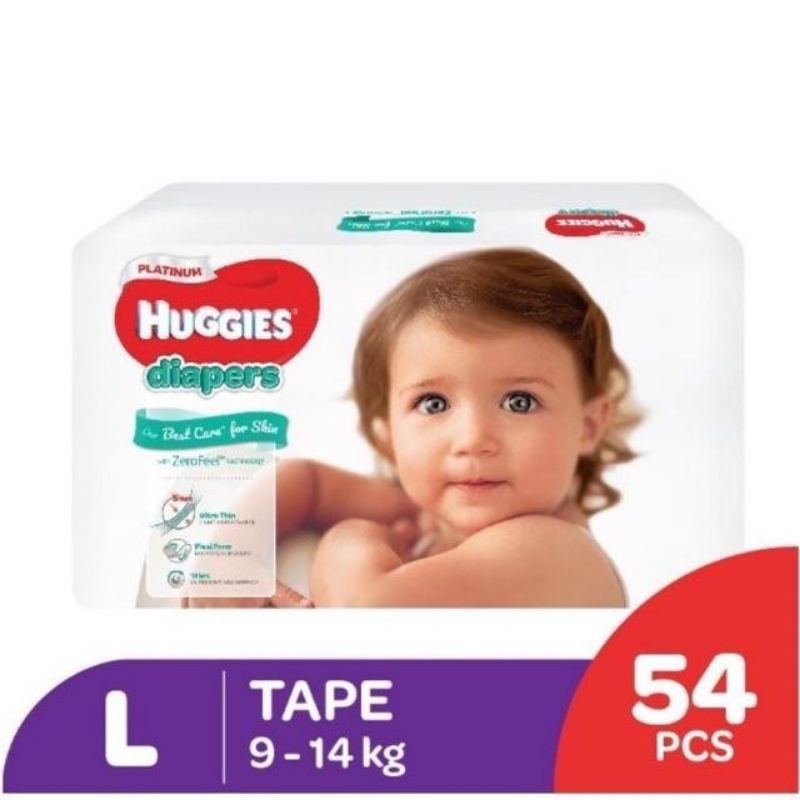 Huggies Platinum Diapers Tape L Size 54pcs Shopee Malaysia