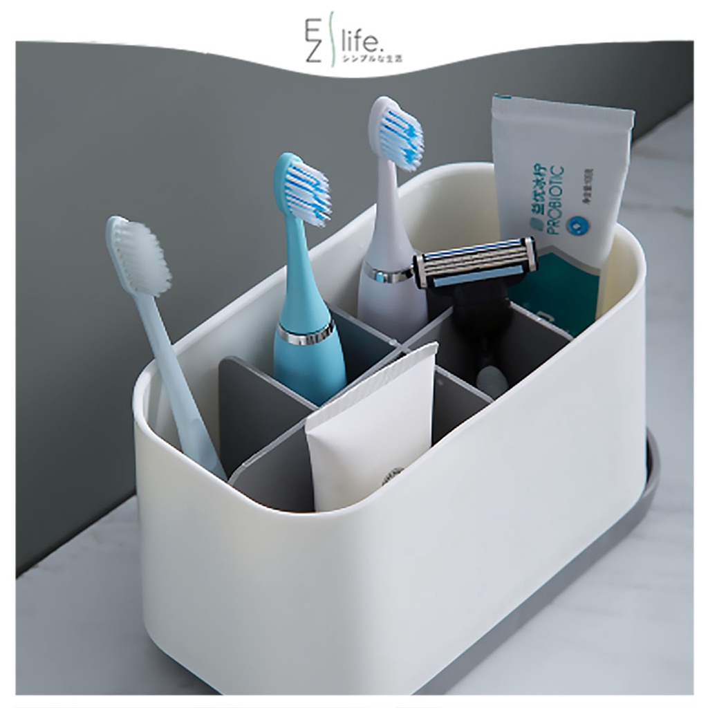 EzLife Japan Toothbrush Holder Multifunction Bathroom Toothpaste Holder