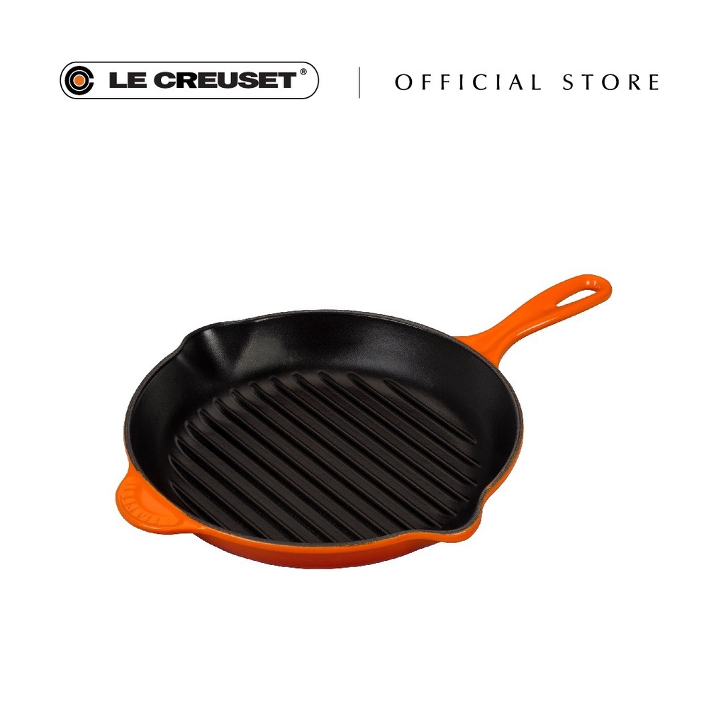 Le Creuset Round Skillet Grill 26cm Flame Shopee Malaysia