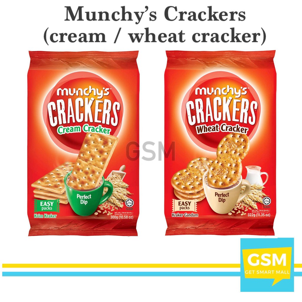 MUNCHY'S CRACKERS (Cream Crackers 300g / Wheat Crackers 322g) Shopee