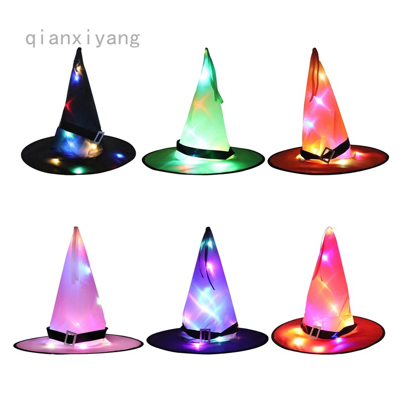 Halloween Decorations Lighted Witch Hats, Hanging Glowing Witch Hats