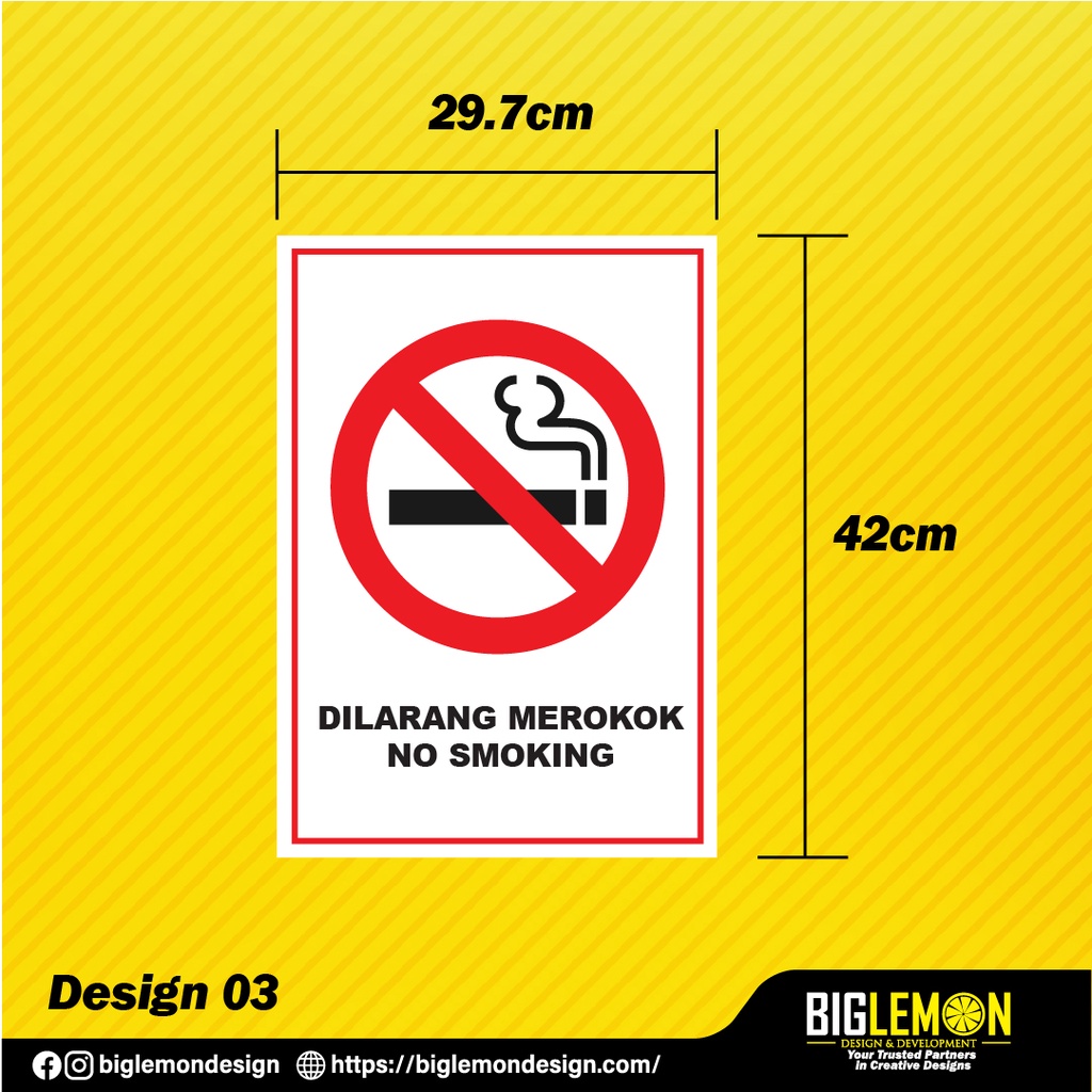No Smoking Sticker Label No Smoking board Di larang merokok label ...