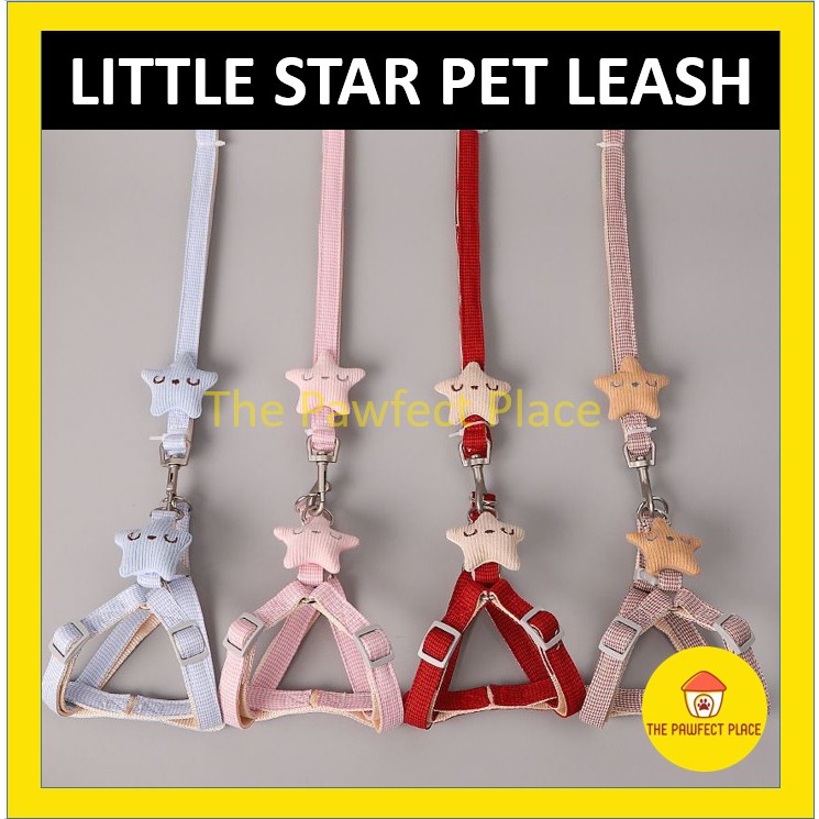 Cute Pet Leash With Star Cat Kitten Dog Puppy Kucing Harness Set Chest ...