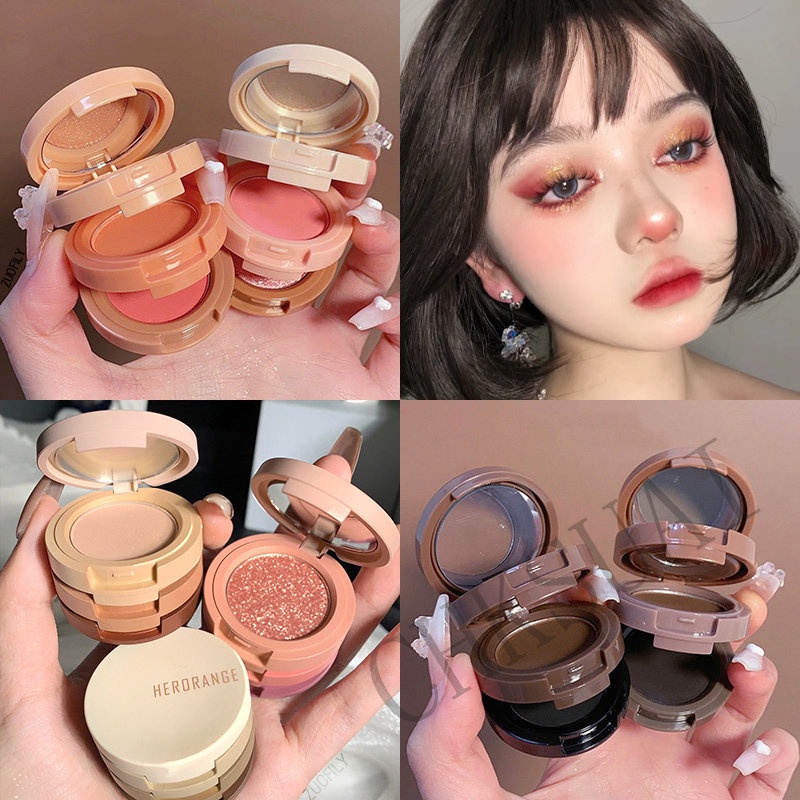 Highlight Rouge Makeup Brighten Silkworm Eyeshadow Palette Blush 