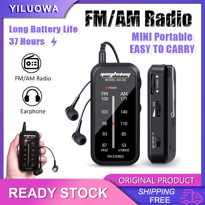 Pocket Radio Mini FM/AM Radio Receiver Portable MP3 Music Player with ...