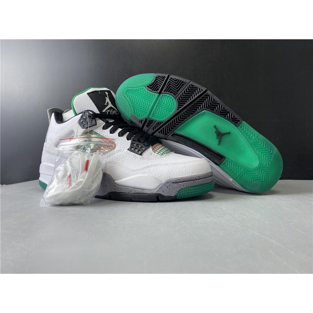 Readystock Nk Air Jordan 4 “Rasta” White/University RedLucid Green