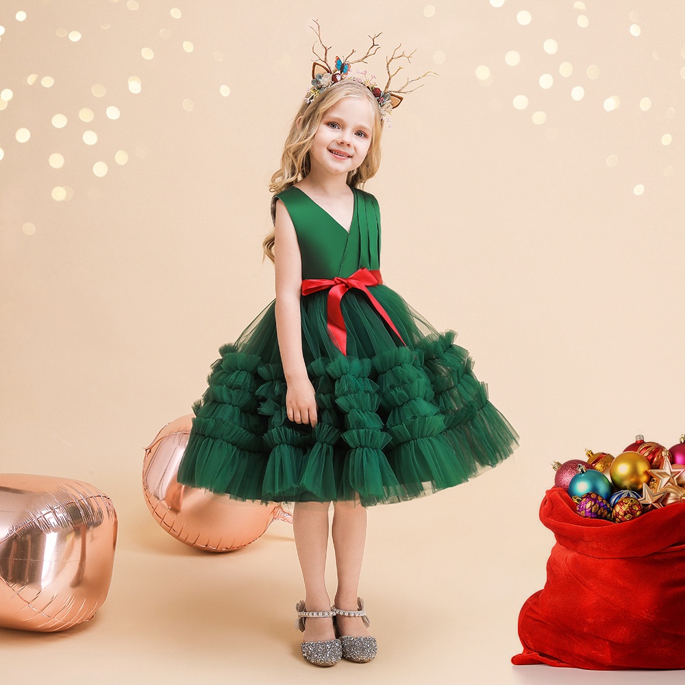Green baby christmas dress sale