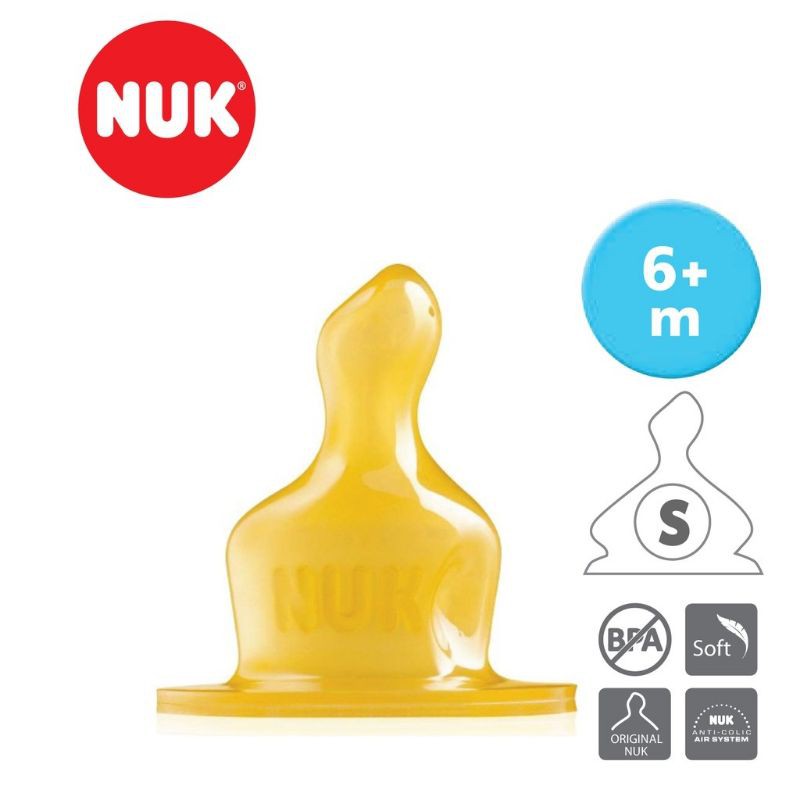 NUK Classic Anti-Colic Teat Latex Puting Botol Susu 6+ Months Size