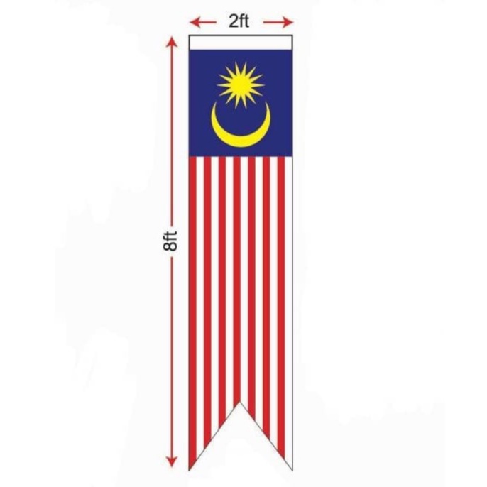 Bendera Malaysia Flag 60cm×240cm 2x8 Jalur Gemilang 国旗 Shopee