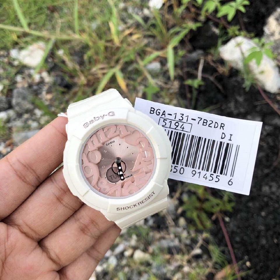 OFFICIAL WARRANTY Casio Baby G BGA 131 7B2 Analog Digital Rose Gold Tone Dial White Resin Watch BGA131 BGA 131 Shopee Malaysia