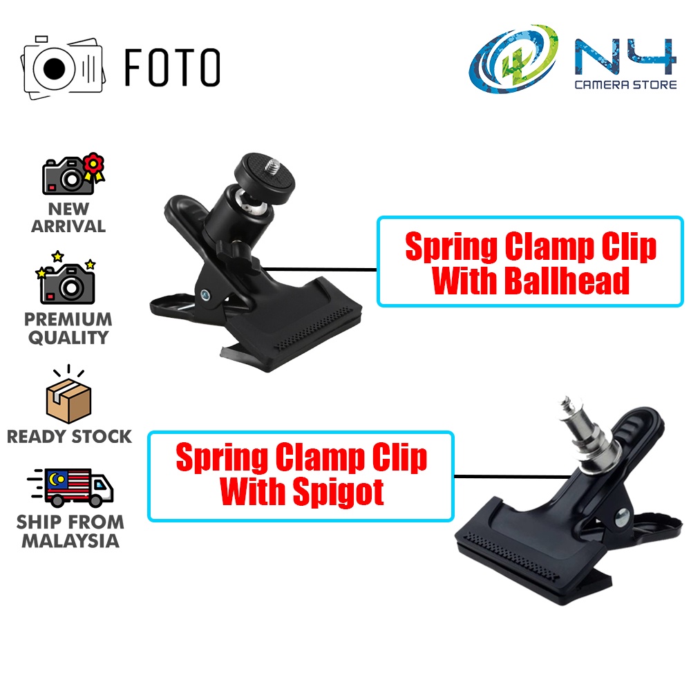 FOTO Tripod Camera Clip Clamp Flash Holder Mount with Ball Head/Photo