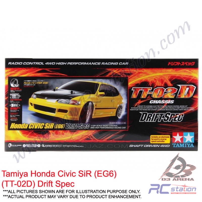 Tamiya TT02D 58637 1/10 R/C Honda Civic SiR (EG6) (TT02D) Drift