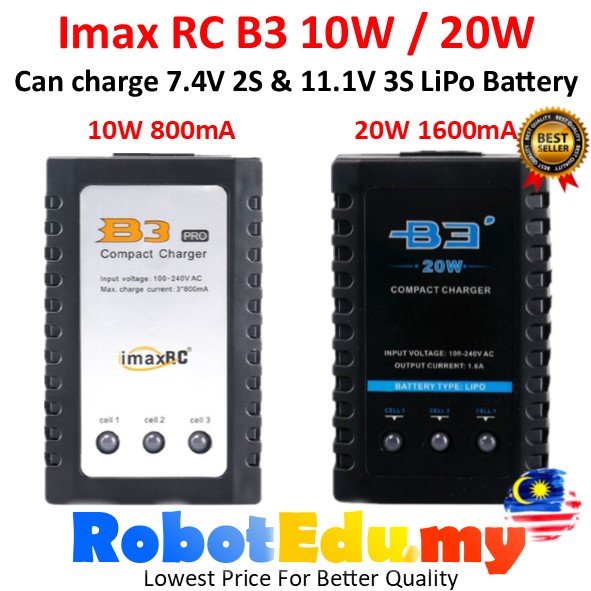 7.4V 2S 11.1V 3S 2&3 Cells IMAX B3 10W 800mA 20W 1600mA Lipo Li-po Rechargeable Battery Balance Charge Balancing Charger