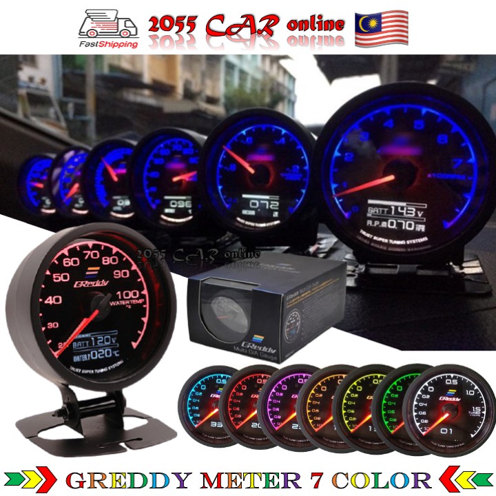 GReddy Meter Gauge 7colour volt display 2in1 RPM BOOST VACCUM WATER ...