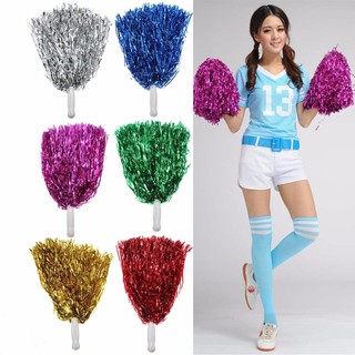 1PC/1Pair Plastic Handle Metallic Streamer Pompoms Cheerleading Cheering  Pom Pom Ball Cheering Dance Decorator Club Sport Supply - AliExpress