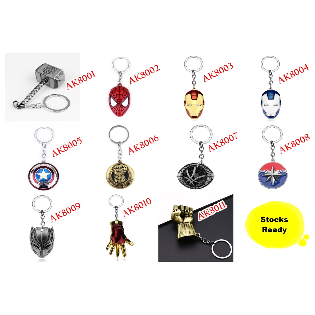 [Ready Stocks] Avengers 4 Endgame 2019 Superhero Marvel Keychains 2019 ...