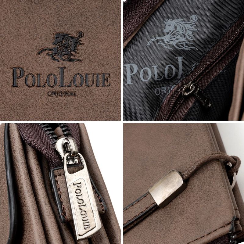 Original Polo Louie Premium Quality Matte Leather Multi Purpose Handcarry  Clutch Bag Coffee